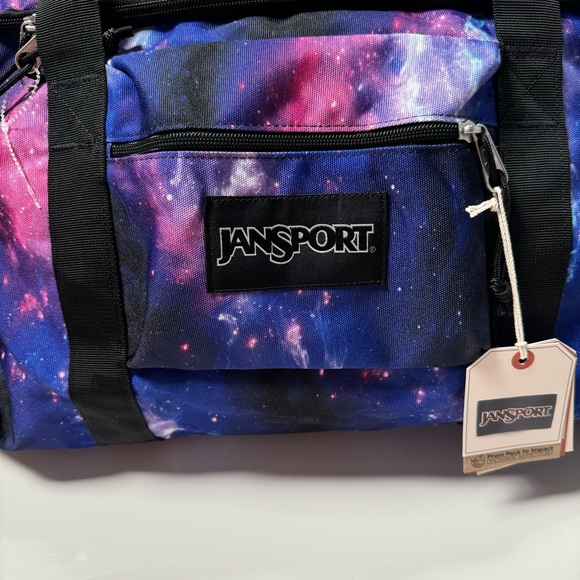 JanSport SuperBreak Away Duffel Bag 40L Space Dust Galaxy Purple NWT - Picture 2 of 7